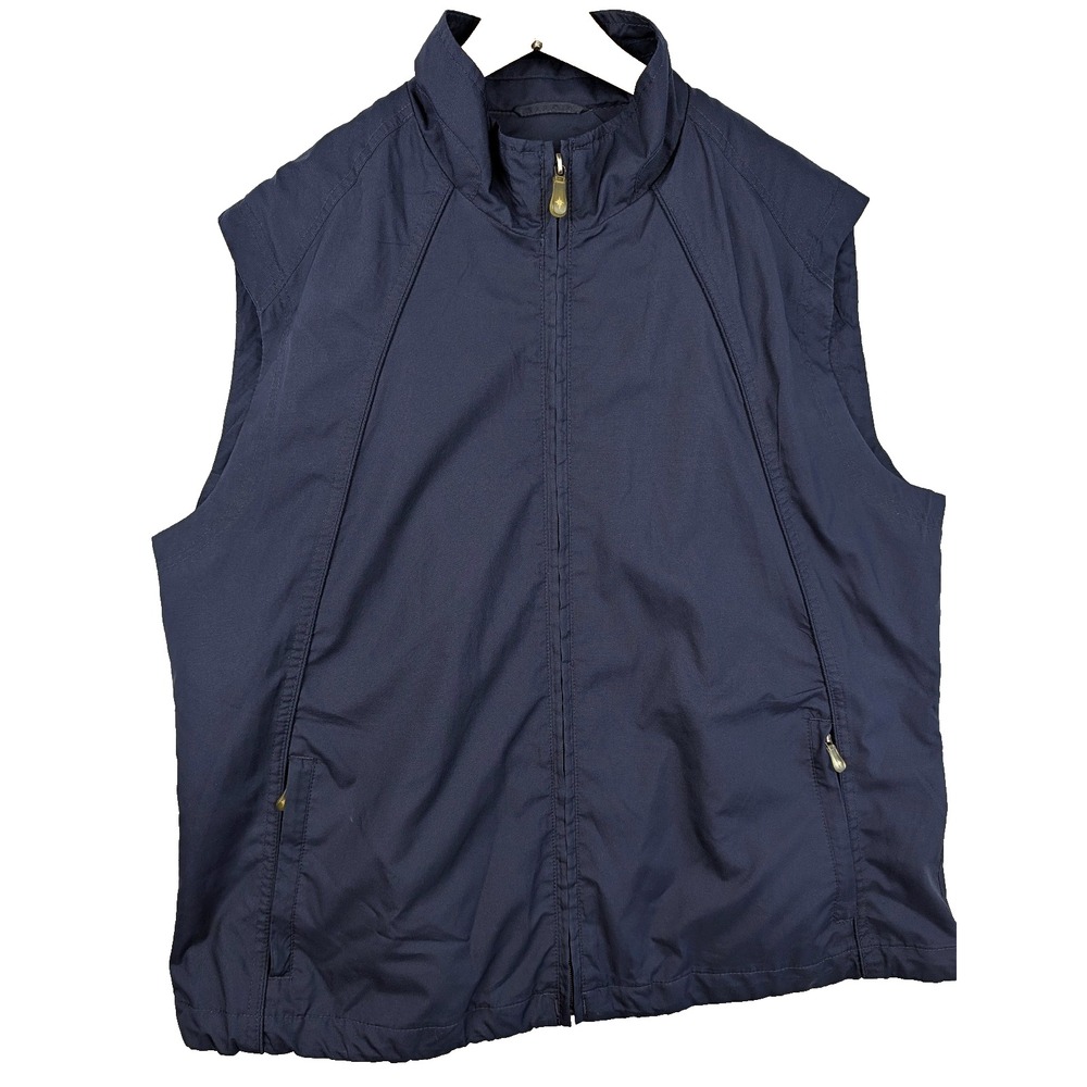North End Softshell Performance Vest Navy Blue Water Resistant XL Hidden Zippers